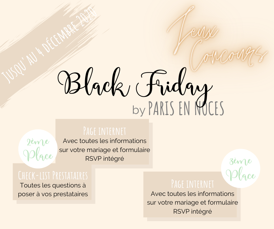 Black friday by paris en Noces. Wedding planner en ile de france